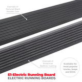 Go Rhino E1 Electric Running Board Kit - Two Brackets Per Side 21-24 Ford Bronco - Protective Bedliner